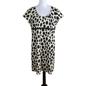 Boden Black and Cream Dot Dress, Size 14R